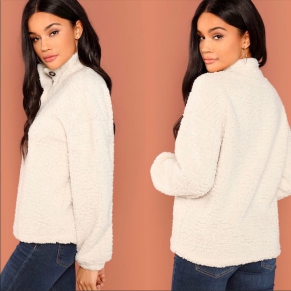 🆕 ❗️LAST ONE❗️SB GLAM BUTTON FRONT TEDDY SWEATER - Picture 2 of 2